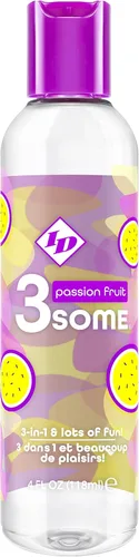 ID Lubricants 3some - Masaje sensual con sabor a maracuyá, delicia oral y diversión cálida para el placer de las parejas, lubricante de masaje