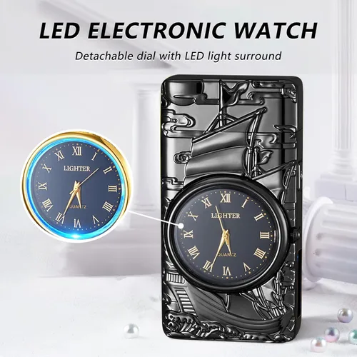 Miniatura 3 de BABOBIU Encendedor eléctrico de plasma, recargable, resistente al viento, sin llama, con carga rápida USB, encendedor de velero, regalo para el día