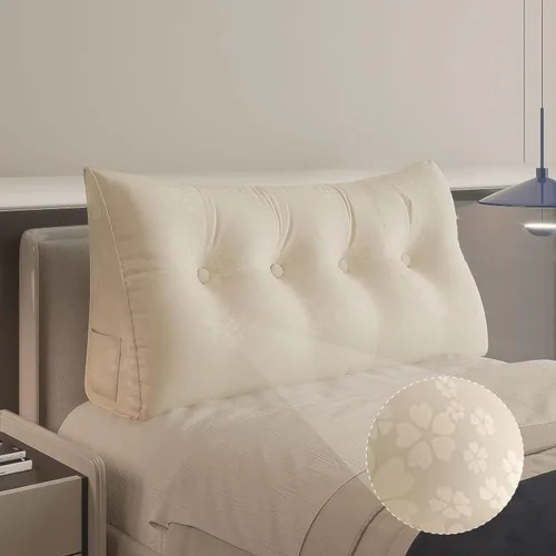 Miniatura 35 de Almohada WOWMAX grande de apoyo con forma triangular, almohada con forma de cuña para respaldo o lectura, cabecero para el día de la Madre