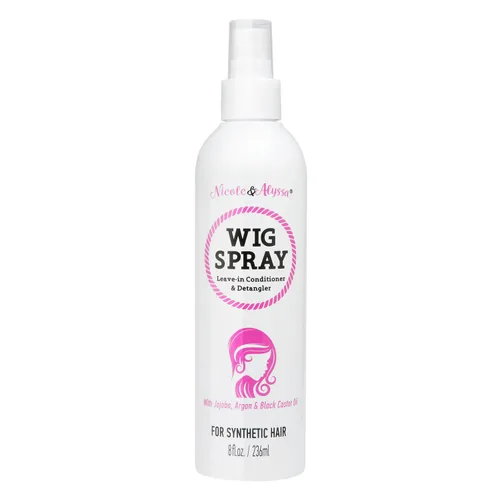 Nicole & Alyssa - Spray de peluca para cabello sintético 8oz - Acondicionador sin enjuague, desenredante, hidratante