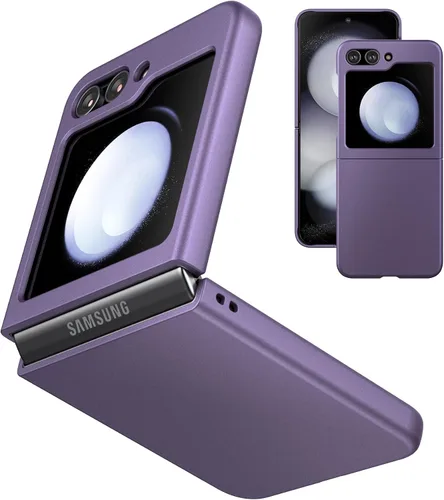 Miniatura 17 de Funda delgada para Galaxy Z Flip 5, parte trasera de policarbonato duro, sensación esmerilada, soporte de carga inalámbrica, ligera, a prueba