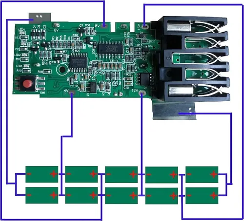 Miniatura 2 de Placa de circuito de protección (PCB) para baterías Milwaukee M18 de 18 V - Módulo BMS de repuesto para modelos de 1.5Ah, 2.0Ah, 3.0Ah, 4.0Ah, 5.0Ah