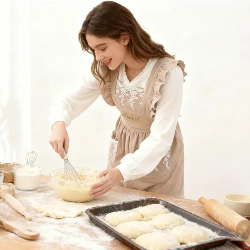 Miniatura 5 de Delantal vintage para mujer con bolsillos, delantales de chef personalizados con nombre para cocina, cocción, hornear, jardinería