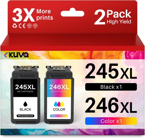 Kuva PG 245XL 246XL - Cartucho de tinta de repuesto para Canon Ink 245 y 246 PG245 CL246 MX490 TR4520 MG2522 TR4500 TR4520 TS3322 TS3122 TS3320
