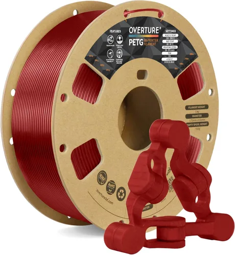 Miniatura 12 de OVERTURE - Filamento PETG de 1/16 de pulgada (1.75 mm) para impresora 3D y FDM, bien enrollado, duradero, carrete de 4.4 libras, dureza firme