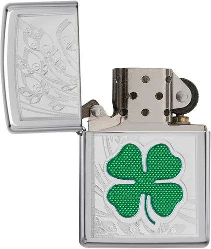 Miniatura 4 de Zippo Clover Design - Encendedor de bolsillo, cromo pulido, talla única (ZO24699)