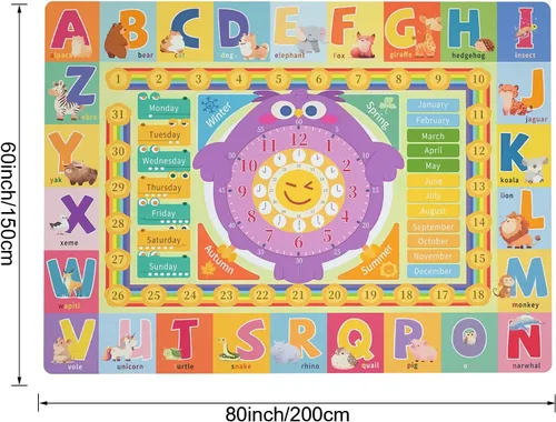 Miniatura 3 de Baby Play Mat for Floor, Non-Slip Playmat for Toddlers & Infants, Extra Thick Large Padded Educational ABC Kids Rug for Crawling & Playing Super