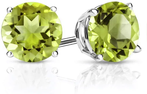 Miniatura 12 de Gem Stone King Aretes de plata de ley 925 con piedra natal redonda de 0.276 in para mujer