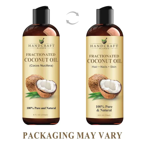 Miniatura 4 de Handcraft Blends Aceite de coco fraccionado, 8 onzas líquidas, 100% puro y natural, aceite portador de alta calidad para piel y cabello, cabello