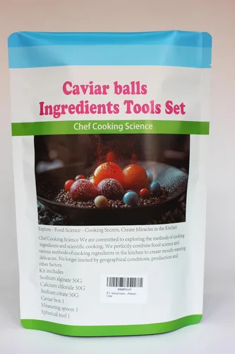 Miniatura 4 de Alginato de sodio 50G + cloruro de calcio 50G + citrato de sodio 50G + caja de caviar + cuchara medidora + herramienta de bola + tutorial