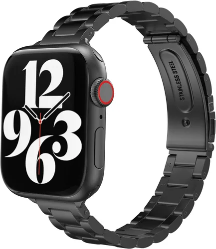 MoKo Banda delgada compatible con Apple Watch Band Ultra3/2/1 49mm/Series 11/10/9/8/7/6/5/4/3/2/1/SE3/SE2/SE 46/45/44/42/41/40/38mm, correa de metal