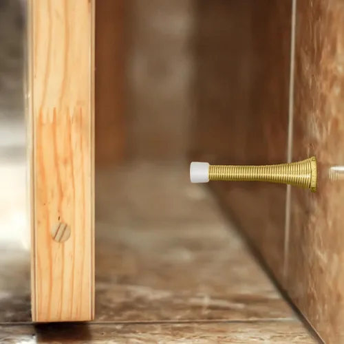 Miniatura 7 de Paquete de 10 topes de puerta de resorte de latón pulido, tapón de puerta flexible con punta de goma - Tope de puerta de resorte - Design House