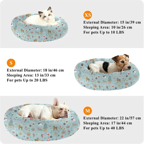 Miniatura 6 de Wudan Pet Cat Beds Relieve Stress Fluffy Puppy Beds for Small Size Pets Supplies M Christmas Decor