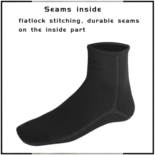 Miniatura 3 de Calcetines de agua de neopreno, calcetines de playa tipo botines de 0.118 pulgadas, con costuras invisibles antideslizantes para traje de neopreno