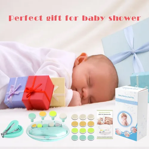 Miniatura 7 de Cortauñas Eléctrico para Bebé Lima de Uñas Eléctrica Cortauñas para Bebé, 20 en 1 Kit de Lima de Uñas Segura para Recién Nacidos Bebés Niños Turquesa