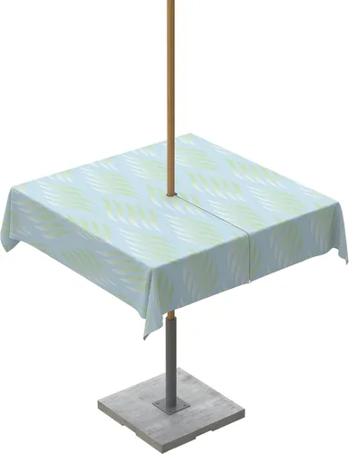 Miniatura 31 de QueenKer Mantel para exteriores con agujero para paraguas, líneas minimalistas, hojas, flores, mesas rectangulares azules, colección de mesa