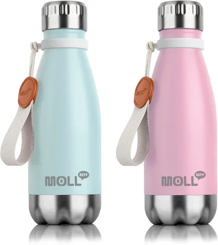 Miniatura 36 de Botella de agua para niños, botella de agua deportiva de acero inoxidable de 12 onzas con aislamiento al vacío para la vuelta a la escuela, botella