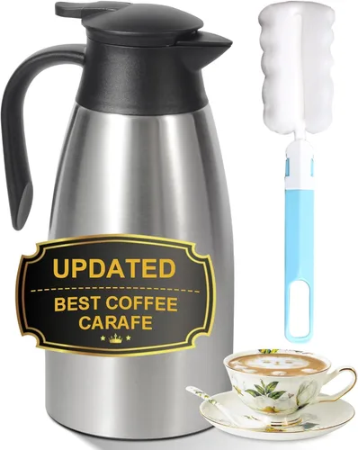 Miniatura 18 de Jarra térmica de café de 70 onzas para mantener el calor, 2 dispensadores de Airpot, olla térmica aislada al vacío de acero inoxidable para café