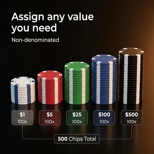 Miniatura 3 de HEITOK Juego de fichas de póquer, 500 fichas de 11.5g de calidad de casino con estuche de aluminio, cartas de juego y botón de distribuidor