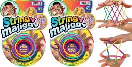 Miniatura 7 de JA-RU Stringy Majiggy Cats Cradle - Juguetes de cuerda chinos (1 cuna para gatos) Juegos de trucos de cuerda de mano para niños y adultos, niñas