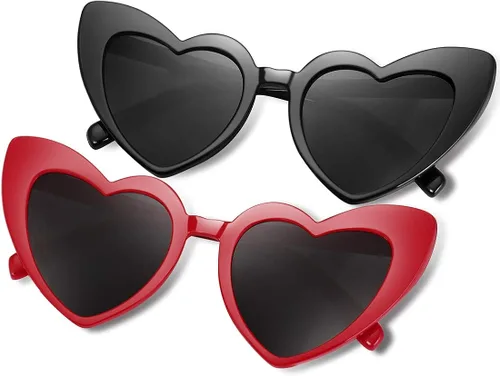 STORYCOAST Lentes de sol en forma de corazón para mujeres y niñas, gafas de sol vintage