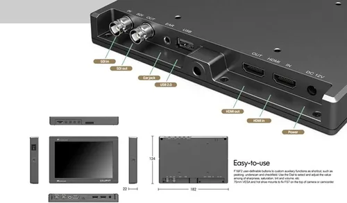 Miniatura 6 de Vendedor oficial de Estados Unidos VIVITEQ LILLIPUT FS7 7 pulgadas de metal Full HD 1920x1200 4K HDMI 3G-SDI in Out On Camera Monitor de pantalla