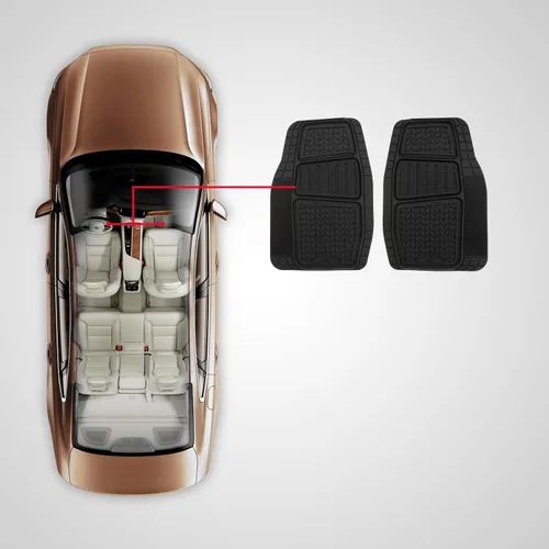 Miniatura 4 de Dickies DuraSport - Alfombrillas de 2 piezas para bandeja profunda, alfombrillas resistentes para automóviles, camiones, SUV, color negro