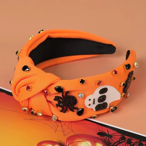 Miniatura 2 de Diademas de fantasma de Halloween para mujer, diadema de araña espeluznante con cuentas de diamantes de imitación de cristal, accesorios