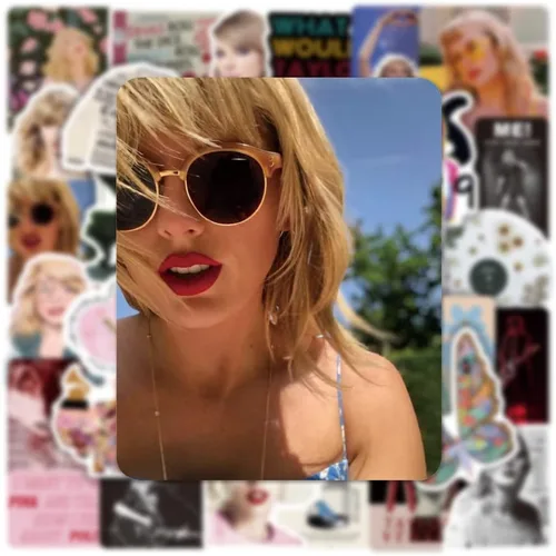 Miniatura 6 de 100 piezas de calcomanías de música de Tayloris para adultos, calcomanías de álbum de cantante pop femenina, calcomanía de vinilo impermeable