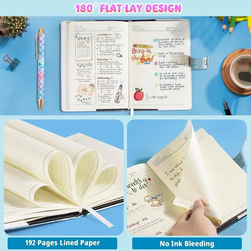 Miniatura 5 de Diario Beadsky con Cerradura para Niñas de 8 a 12 Años, Diario Secreto A5 con Cerradura, Cuaderno de 192 Páginas con Bloqueo de Contraseña y Lápiz