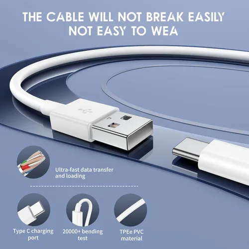 Miniatura 3 de QZIIW Pack de 4 cables Apple USB C de carga rápida de 6 pies para iPhone 17 16 15/17 16 15 Pro/17 16 15 Pro max/16 15 Plus, cable USB A a USB C