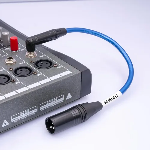 Miniatura 6 de Cable de audio macho de 3 pines TS a XLR de 1/4 de pulgada en ángulo recto, 0.250 in TS mono ángulo recto a XLR macho 3 pines, 6N OFC+cable de audio
