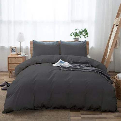 Funda de edredón de algodón tamaño King, juego de ropa de cama de 3 piezas, tejido de satén suave, una funda de edredón y dos fundas de almohada,