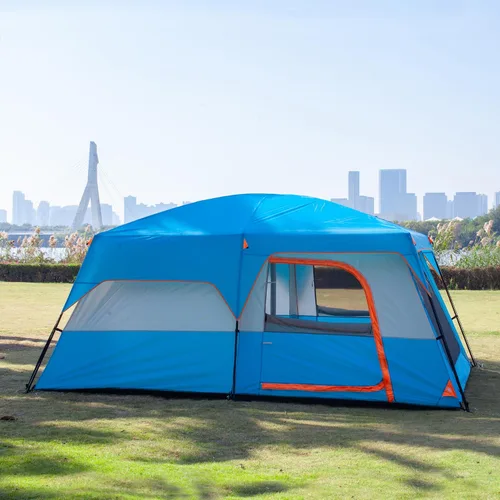 Miniatura 9 de KTT Extra Large Tent 10-12-14 Person(Style-B),Family Cabin Tents,2 Rooms,3 Doors and 3 Windows with Mesh,Straight Wall,Waterproof,Double Layer,Big