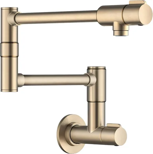 Miniatura 20 de KRAUS Bolden - Grifo de cocina de estilo comercial con mango individual de dos funciones desplegable en bronce champán antiguo libre de manchas