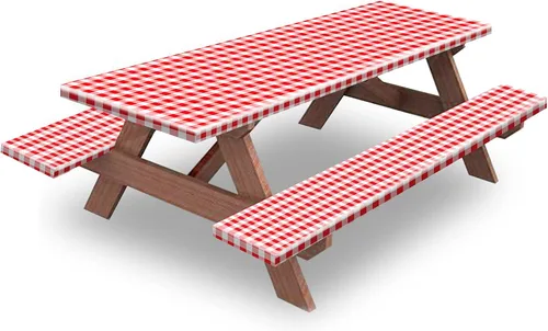 Miniatura 31 de Funda para Mesa y Banco de Picnic de 5 Pies, Esenciales de Camping Equipo para RV, 60 Pulgadas Impermeable Resistente al Viento Mantel Exterior