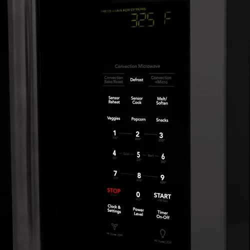 Miniatura 7 de ZLINE - Horno microondas de convección en acero inoxidable negro con mango moderno y sensor de cocción