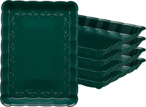 Miniatura 20 de Plasticpro - Bandejas de plástico para servir, rectangulares, 9 x 13 pulgadas, plato desechable para fiesta, incluye 4 bandejas Transparente