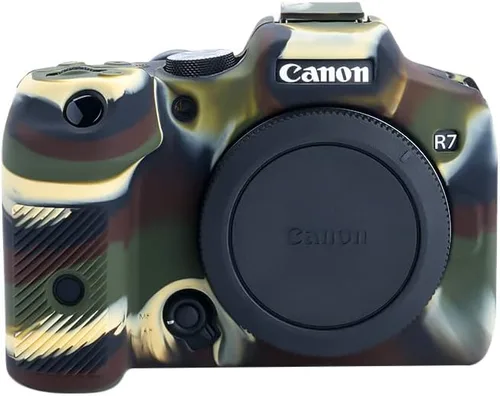 Rieibi EOS R7 Funda De Cámara, Funda De Silicona Para Canon Eos R7 Cámara Digital, Cubierta Protectora De Silicona Para Canon R7 - Camuflaje