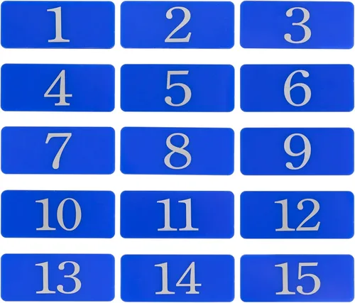 Miniatura 8 de Número de tabla de número de habitación con adhesivo numerado para casillero rectangular de plástico (1-10, negro)