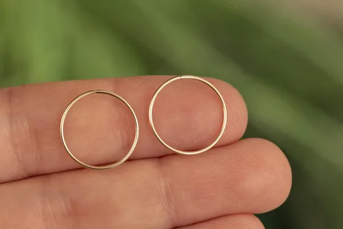 Miniatura 59 de Aretes de aro de oro de plata – Aretes de aro para mujer, dos piezas de aros de plata fina rellenos de oro, aro de hélice, anillo de tragus, aro