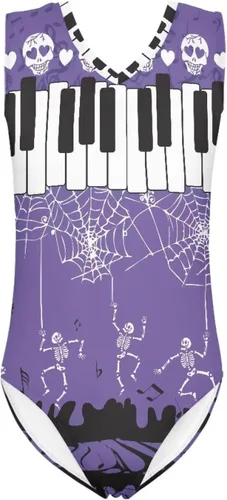 Miniatura 29 de FKELYI Leotardos de gimnasia para niñas pequeñas, práctica atlética, danza, unitardo, ballet, danza, sin mangas, body sin mangas