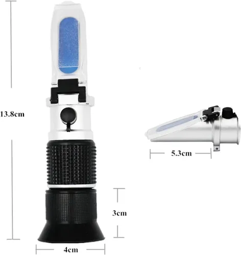 Miniatura 4 de 0-90% Refractómetro de azúcar Brix Refratometer para contenido de alimentos Líquidos de jugo de frutas Herramienta de medición ATC