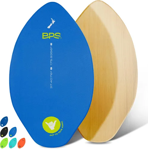Miniatura 11 de BPS Skimboard 'Shaka' de Nueva Zelanda con almohadillas de agarre EVA de colores y capa transparente de alto brillo tablas de madera para aventuras