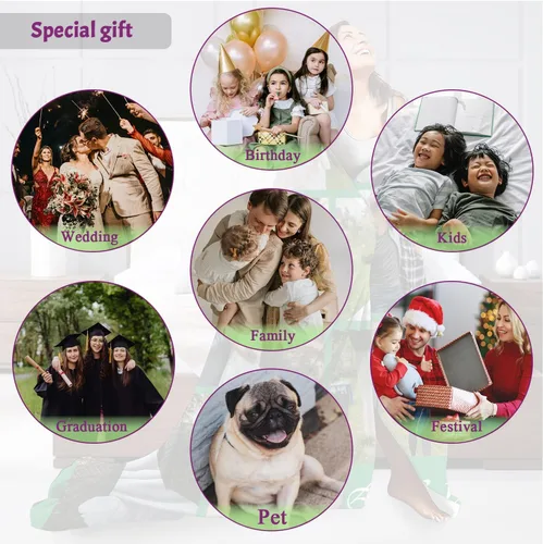 Miniatura 6 de Manta personalizada, manta personalizada, mantas de bebé para niñas y niños con collage de 1 a 9 fotos, cumpleaños para papá, mamá, niños, perros, 1
