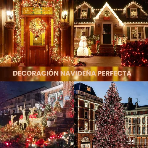 Miniatura 2 de OZS Guirnalda de luces de Navidad conectables rojas y blancas, paquete de 2 luces de Navidad de 164 pies en total de 400 LED para Rojo y blanco