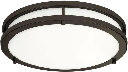 LB72172 - Lámpara de techo LED de montaje empotrado, 10 pulgadas, moderna, regulable, lámpara redonda, acabado de bronce aceitado, blanco frío de