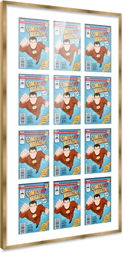 Miniatura 58 de Poster Palooza Marco de cómic con paspartú para 1 cómic de la Edad de Bronce publicado entre 1970 y 1985, marco de cómic negro para cómic de 7.25 x