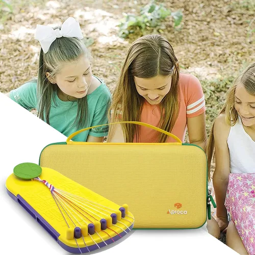 Miniatura 4 de Aproca Funda compatible con el kit de fabricación de pulseras de la amistad, bolsa portátil de almacenamiento para accesorios, color amarillo