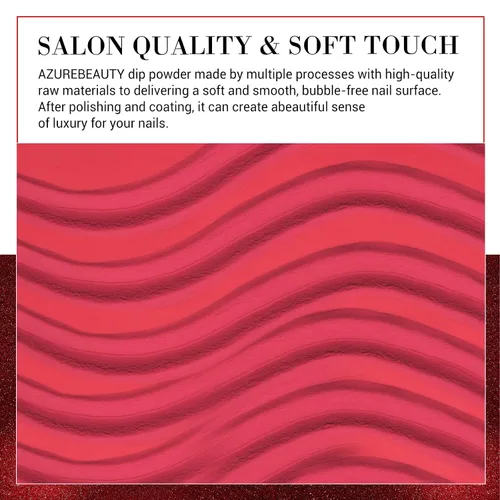 Miniatura 9 de AZUREBEAUTY - Juego de uñas en polvo para inmersión, rojo navideño, borgoña, rosa, baya, brillo, blanco, plata, purpurina, 6 colores, kit
